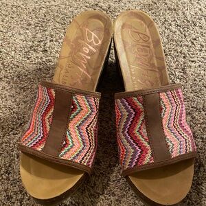 Blowfish Malibu multicolor wedges boho